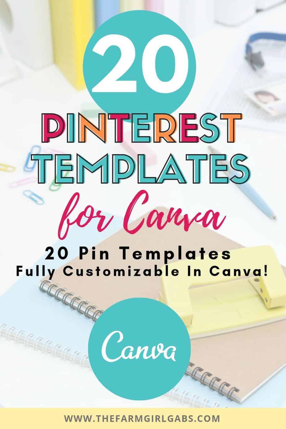 Want to conquer the creative Pin game but don't have the time? These 14 Canva Templates for Pinterest are fully editable in Canva and can be customized to fit your business or blog.