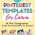 Want to conquer the creative Pin game but don't have the time? These Canva Templates for Pinterest are fully editable in Canva and can be customized to fit your business or blog. #pinteresttemplate #canvatemplate #socialmedia