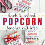 This Just Poppin In To Say Have A Great School year is a fun Back To School Teacher Gift. Start the school year off with this fun teacher gift idea. #backtoschool #teachergift #printable
