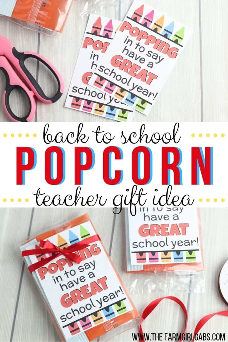 This Just Poppin In To Say Have A Great School year is a fun Back To School Teacher Gift. Start the school year off with this fun teacher gift idea. #backtoschool #teachergift #printable