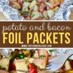 Fire up the grill and make this Potato And Bacon Foil Packets recipe. This easy grilled side dish is a perfect summer recipe or camping recipe. And it has bacon in it! #foilpackets #potatoandbaconfoilpacket #campingrecipe #grillingrecipe #Ad #BTBGrillingRecipes #IC