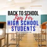 Back to School Tips For High School Students