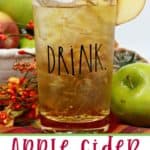 This refreshing Apple Cider Margarita is the perfect way to toast the fall season. This margarita recipe is a twist on the classic and full of apple flavor. #margarita #applecidermargarita #falldrink #drinkrecipe