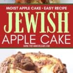 This Jewish Apple Cake recipe is moist and packed with sweet apples and cinnamon. This easy apple cake has a crunchy apple cinnamon topping. Be sure to grab a slice before it's all gone. This Jewish Apple Cake recipe is moist and packed with sweet apples and cinnamon. This easy apple cake recipe is our family's favorite and is a delicious apple cake that taste's just like fall.