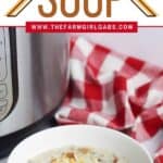 Warm-up with a comforting bowl of this tasty Instant Pot Cheeseburger Soup. This hearty Instant Pot soup recipe is made from scratch and ready in no time. This instant pot recipe is an easy weeknight meal and a delicious comfort food recipe. #instantpotrecipe #soup #cheeseburgersoup