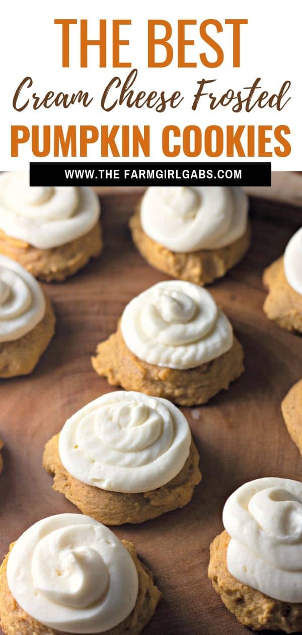 Soft Pumpkin Cookies With Cream Cheese Frosting - The Farm Girl Gabs®