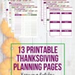 Make your Thanksgiving holiday stress-free this year. This Thanksgiving Game Plan planner is a 40-page collection of helpful printables and Thanksgiving recipes that will keep you organized and allow you to spend more time with family and guests. This printable planner is everything you need to plan out your menu, grocery list, cleaning schedule, chores, and even plan for Black Friday and Cyber Monday shopping! #thanksgivingplanner #Thanksgivingrecipe #planner #thanksgivingdinner #mealplanning