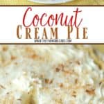 You can't go wrong with a slice of this luscious Coconut Cream Pie. This Best Coconut Custard pie recipe has a creamy coconut custard filling and topped with sweet whipped cream. All of this is nestled into a buttery, flaky pie crust. This easy pie recipe is perfect to serve all year long. #coconutcustardpie #pierecipe #easypierecipe #nobakedessert
