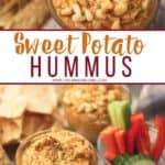 Add a delicious fall twist to a traditional hummus recipe. This Sweet Potato Hummus recipe is a tasty appetizer or snack. #hummus #easyappetizer #sweetpotatorecipe