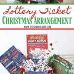 Ring in the holiday season with this easy gift idea. Share some luck this holiday season by giving this DIY New Jersey Lottery Scratch Off Ticket Christmas Arrangement. This is an easy DIY Christmas craft. #ad #BestGifts, #TheGiftThatKeepsOnGiving #NewJerseyLottery #NJLotteryHoliday