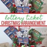 Ring in the holiday season with this easy gift idea. Share some luck this holiday season by giving this DIY New Jersey Lottery Scratch Off Ticket Christmas Arrangement. This is an easy DIY Christmas craft. #ad #BestGifts, #TheGiftThatKeepsOnGiving #NewJerseyLottery #NJLotteryHoliday