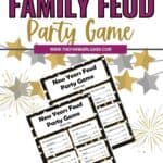 Ring in the New Year with this fun New Year's Family Feud Game you can play at home. See which family member can guess the best answer. The Free New Year Printable is a fun New Year's Eve Party Game the whole family can play. Download this fun family game and have fun ringing in the New Year.