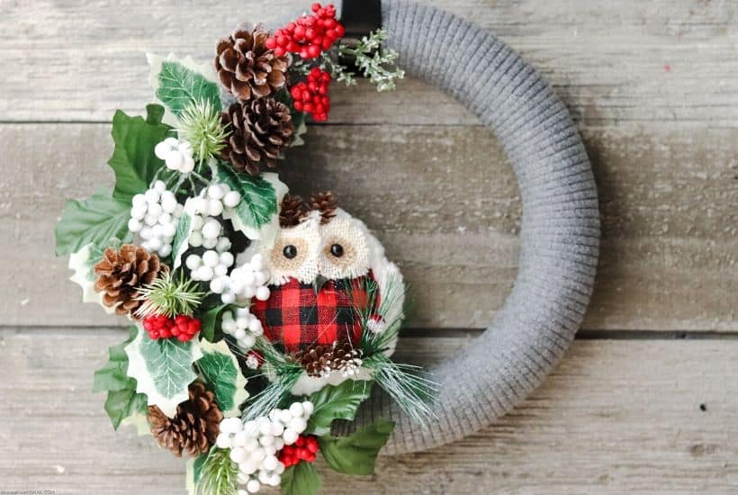 HABITAT Laser Cut Wood Sapin Christmas Wreath Hanging Decoration Woodland Xmas 