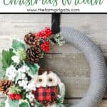 Add a rustic farmhouse touch to your Christmas decor this year. This whimsical DIY Woodland Owl Christmas Wreath is an easy Christmas craft project. #christmaswreath #christmascraft