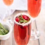 Toast the holiday season with this refreshing Cranberry Mimosa. This seasonal drink is perfect to serve at Thanksgiving, Christmas or to ring in the New Year.