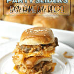 It's not a game day party without the food. These Cheeseburger Sliders are the perfect game day recipe. Score a touchdown with friends and family with this easy slider recipe. This easy sliders recipe is not only perfect for tailgating but also makes an easy meal idea for busy families.
