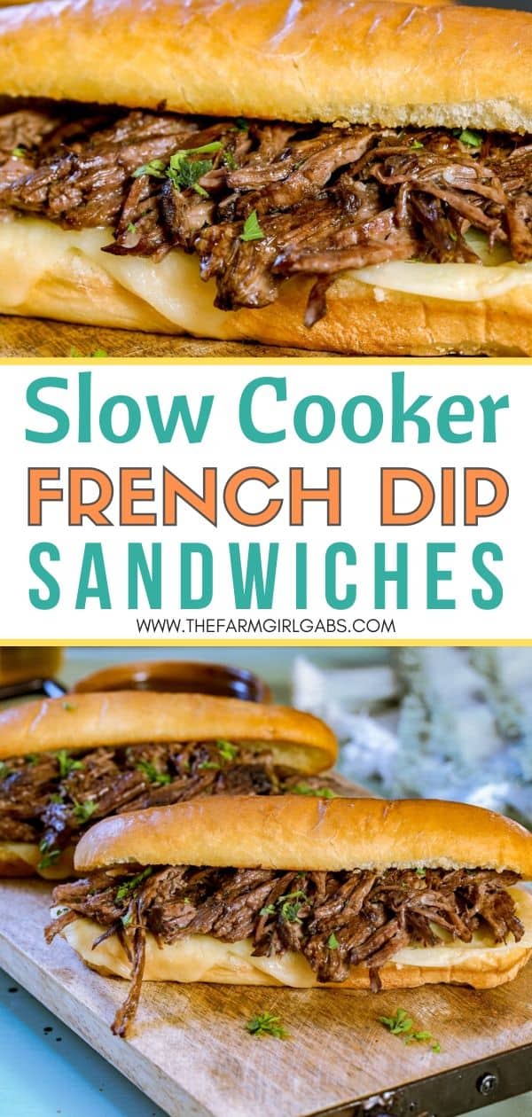 Easy Crock Pot French Dip Sandwiches - The Farm Girl Gabs®