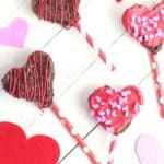 These heart-shaped Valentine Brownie Pops are an easy holiday treat. They are an easy dessert to make for Valentine's Day or all year long.