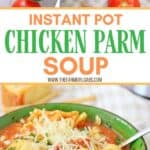 Warm yourself up with a bowl of this Instant Pot Chicken Parmesan Soup. This easy instant pot soup is a delicious comfort food recipe.