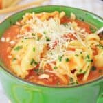 Warm yourself up with a bowl of this Instant Pot Chicken Parmesan Soup. This easy instant pot soup is a delicious comfort food recipe.