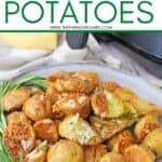 Lighten up your side dish routine with this easy Air Fryer Parmesan Rosemary Potatoes. This is a delicious weeknight or holiday side dish. We all love potato recipes and this potato recipe is quick and easy. This air fryer recipe is a healthier version of the classic roasted potatoes. Your family will love this healthy air fryer potato recipe. #potatorecipe #airfryerrecipe #airfryer #healthyrecipe