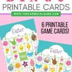 Free Easter Bingo Printable Game Cards are fun activity kids to play at home, church or classroom parties. Download these bingo cards today for some Easter fun! #EasterBingo #EasterGame #KidsCraft