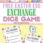 Hop into the Easter holiday with this fun Easter Egg Exchange Dice Game that kids can play. Download and print a copy of these Easter cards. This is a fun game for the kids to play after an Easter egg hunt. This game will let them trade or keep the eggs they found. If they didn't go on an egg hunt, you can provide some filled eggs for them to play with. #eastergame #eastercraft #kidsgame