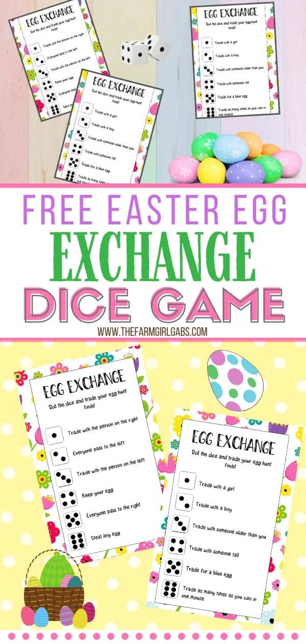 Easter Egg Exchange Dice Game The Farm Girl Gabs 