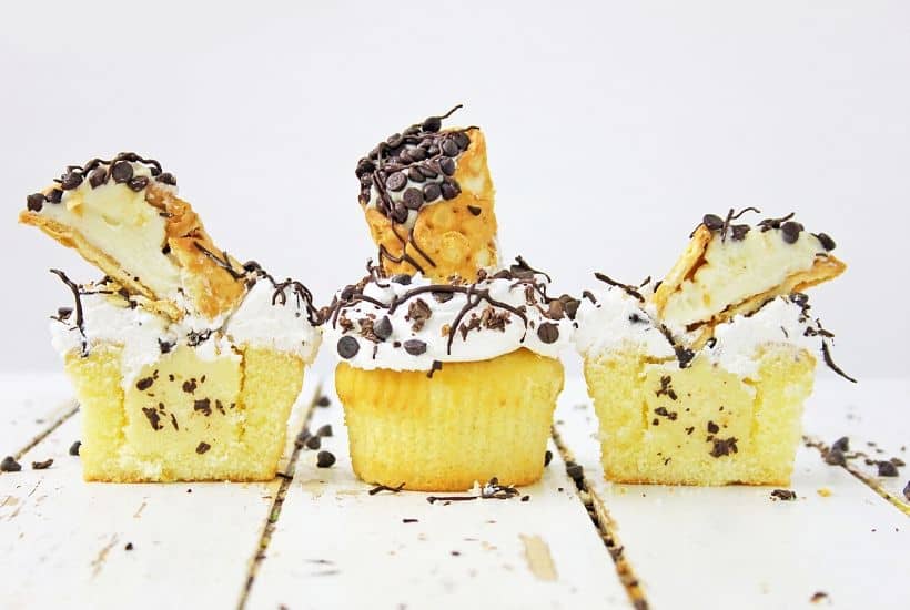 If you are a fan of the classic Italian Cannoli, you are going to love this tasty Cannoli Cupcakes recipe. This easy cupcake recipe is moist and full of flavor.