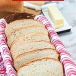This Homemade Country White Bread makes two delicious loaves of bread. This easy bread recipe is perfect for sandwiches, toast or just a smear of butter.