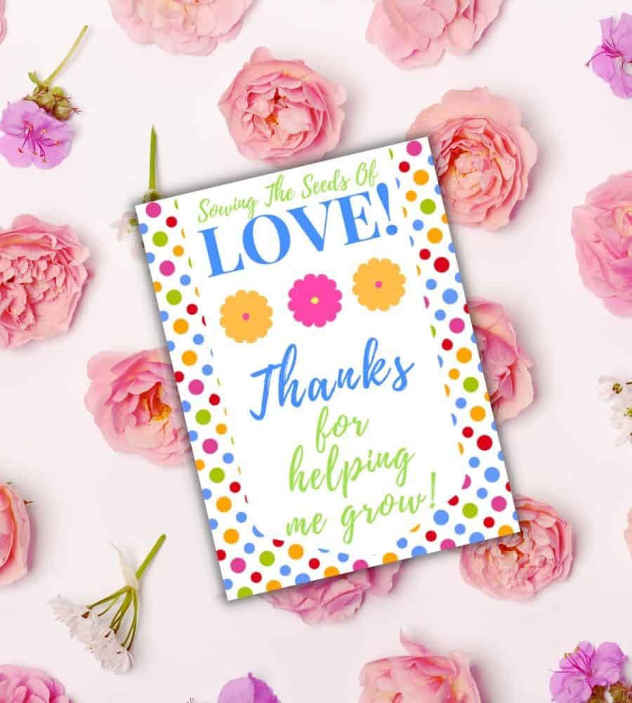 Sowing The Seeds Of Love gift tag