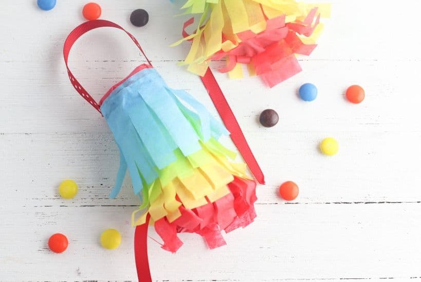 Extra toilet paper rolls in the house? I bet! These DIY Toilet Paper Roll Pinatas are a fun kid's craft to make for your next Cinco de May fiesta.