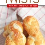 Craving a salty snack? Whip up a batch of these Easy Homemade Soft Pretzel Twists. This easy snack recipe won't last long. This basic pretzel dough can be be shaped into twists, knots, bites or the classic pretzel shape.