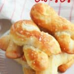 Craving a salty snack? Whip up a batch of these Easy Homemade Soft Pretzel Twists. This easy snack recipe won't last long. This basic pretzel dough recipe can be shaped into twists, knots, bites or the classic pretzel shape.