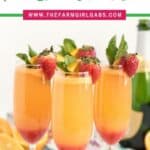 Mimosa Cocktails aren't just for brunch. These Farm Fresh Strawberry Mimosas are great to serve for any party or occasion. This easy cocktail is perfect when strawberries are at their peak.