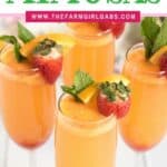 Mimosa Cocktails aren't just for brunch. These Farm Fresh Strawberry Mimosas are great to serve for any party or occasion. This easy cocktail is perfect when strawberries are at their peak.