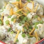 Ready to kick off barbeque season? A salad or two is essential. This easy loaded baked potato salad recipe is the delicious twist on the classic potato salad.