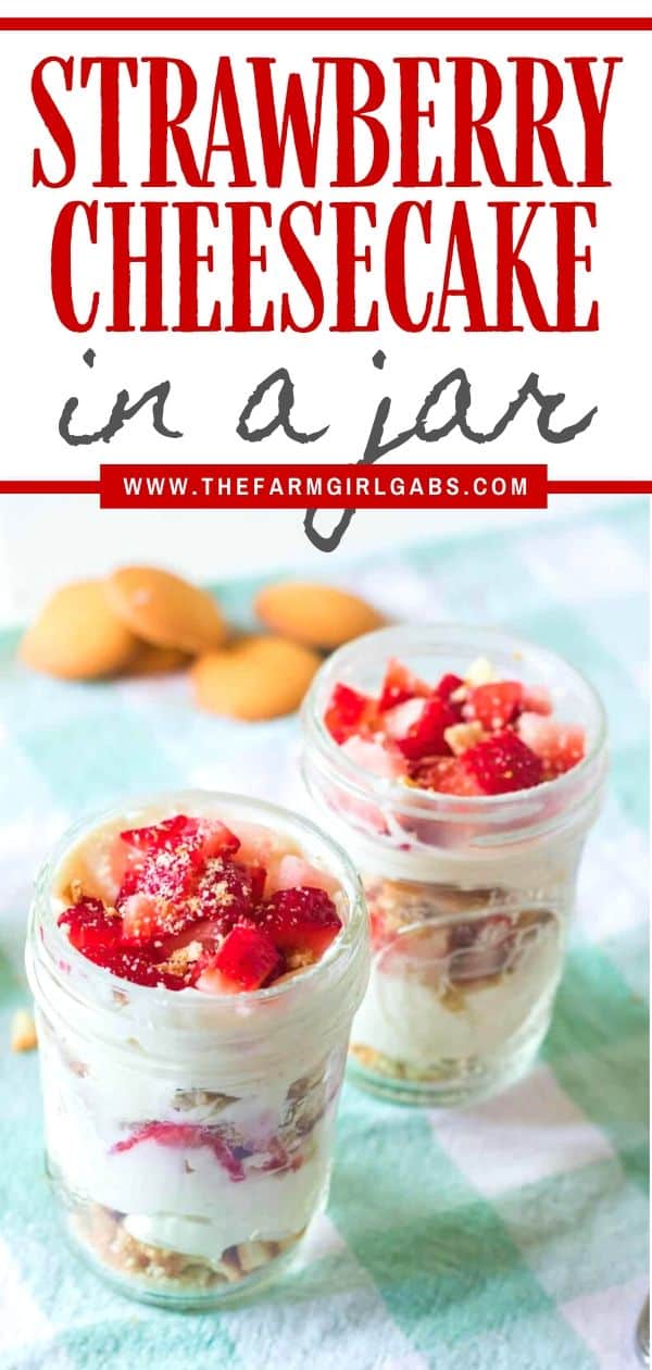 Raise your hand if you love easy no-bake dessert recipes? These No-Bake Strawberry Cheesecake Parfaits are an easy dessert recipe the whole family will love. Bonus points for serving them in cute mason jars!