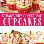 A Strawberry cupcake, fresh strawberries and a delicious cheesecake filling pair to make these delicious Strawberry Cheesecake Cupcakes. This strawberry cheesecake cupcake recipe is a real winner.