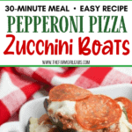 This Stuffed Pizza Zucchini Boats recipe is a perfect low carb dinner option or side dish. This easy zucchini recipe is perfect for summer. Try this zucchini boats recipe for an easy weeknight meal idea. This 30-minute meal idea is easy and delicious.