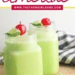 Cool off with a glass of this refreshing Frozen Limeade Punch. This is an easy frozen drink recipe that makes a great party punch too. This non-alcoholic drink recipe is the perfect mocktail for kids and adults. It is a big batch recipe so it is a perfect party drink. This limeade slushie recipe is a winner.