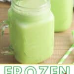 Cool off with a glass of this refreshing Frozen Limeade Punch. This is an easy frozen drink recipe that makes a great party punch too. This non-alcoholic drink recipe is the perfect mocktail for kids and adults. It is a big batch recipe so it is a perfect party drink. This limeade slushie recipe is a winner.