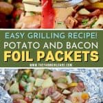 Fire up the grill and make this Potato And Bacon Foil Packets recipe. This easy grilled side dish is a perfect bbq recipe or camping recipe.