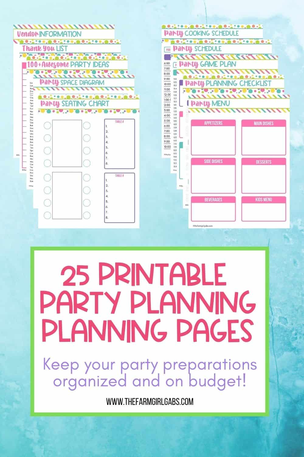 Plan the perfect party. This Ultimate Party Celebration Planner has all the planning pages needed to organize a successful party celebration from start to finish. This 50-page digital planner includes 25 planning pages and spreadsheets plus 15 delicious cupcake recipes. Track your party budget, guest list, party menu and more with this helpful digital party planner. Stay on budget, on task so you can plan your ultimate party. Download your copy today and create a party planning binder.