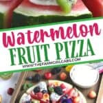 This Watermelon Pizza recipe is a refreshing dessert. No oven is needed for this sweet and delicious no-bake dessert recipe. It is the perfect summer fruit recipe. This fruit pizza recipe is great to serve at a party too.