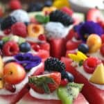 This Watermelon Pizza recipe is a refreshing dessert. No oven is needed for this sweet and delicious no-bake dessert recipe. It is the perfect summer fruit recipe.
