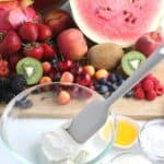This Watermelon Pizza recipe is a refreshing dessert. No oven is needed for this sweet and delicious no-bake dessert recipe. It is the perfect summer fruit recipe.