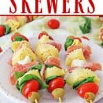 These make-ahead Tortellini Antipasto Skewers Appetizers are an easy and delicious party recipe or snack idea. This super easy antipasto recipe feeds a crowd too.
