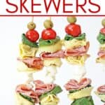 These make-ahead Tortellini Antipasto Skewers Appetizers are an easy and delicious party recipe or snack idea. This super easy antipasto recipe feeds a crowd too.