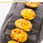These Best Twice Baked Potatoes With Bacon are a cheesy, creamy and filled with lots of bacon. This easy potato recipe is perfectly portioned and can be made in advance.